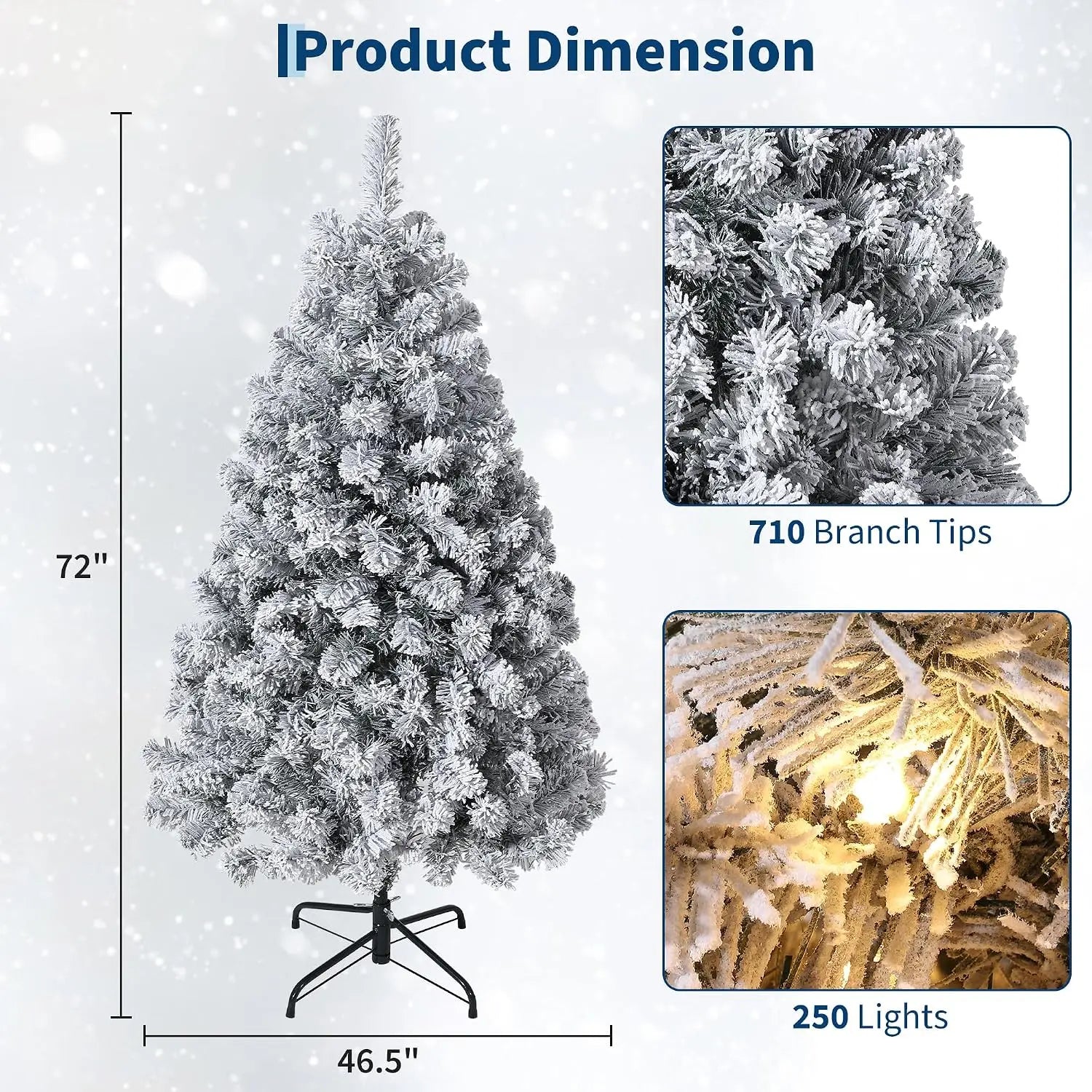 Artificial Spruce Christmas Tree — Pre-Lit with Dimmable LED Lights