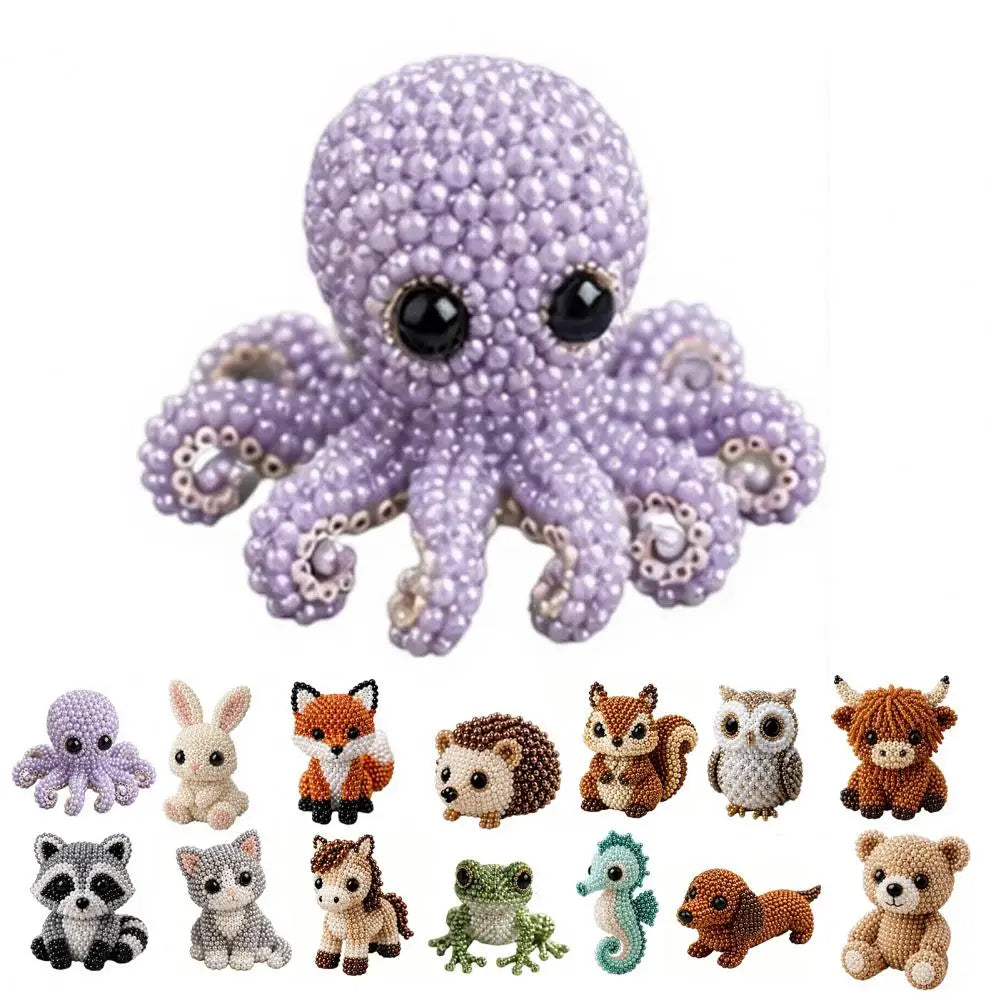 DIY 3D Beaded Animal Craft Kit — Handmade Miniature Art Set for Stress Relief