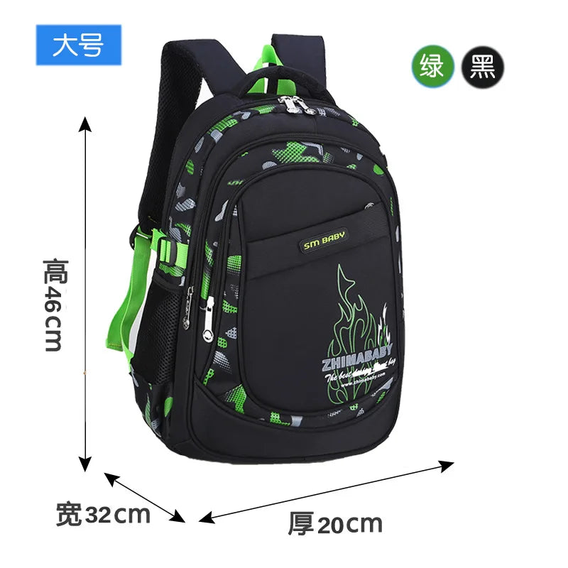 SOATIM Kids School Backpack — Large Waterproof Book Bag for Boys