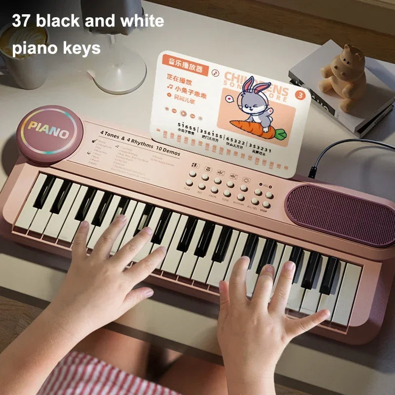 CONUSEA Kids Electric Piano — 37-Key Musical Learning Set with Microphone