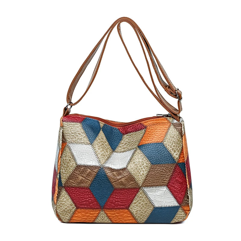 Women's Geometric Crossbody Bag — Lightweight Multi-Layer Shoulder Purse
