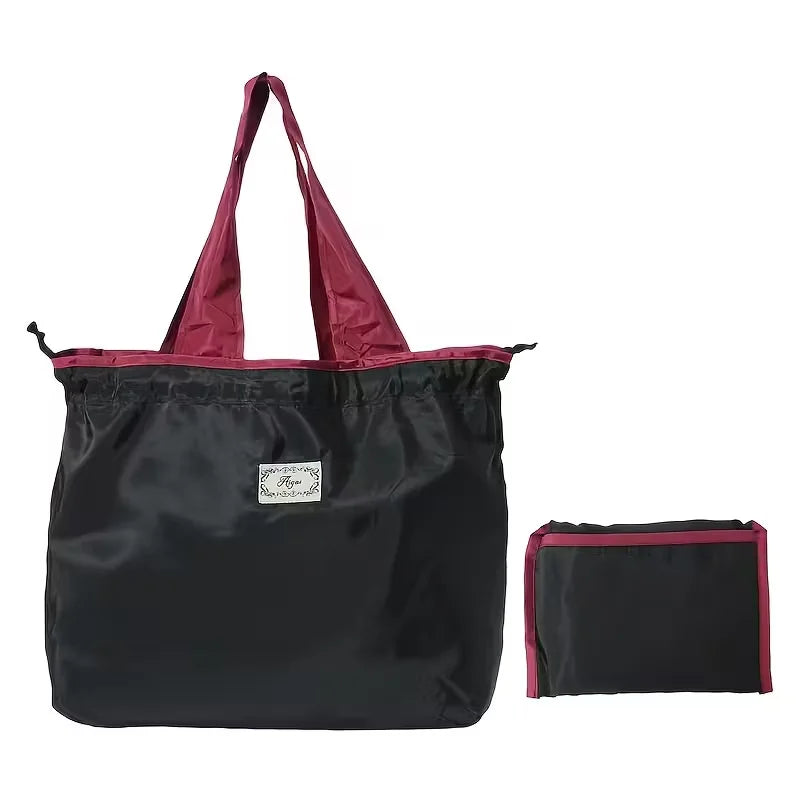 Large-Capacity Foldable Tote Bag — Lightweight Geometric Print Shopping Bag