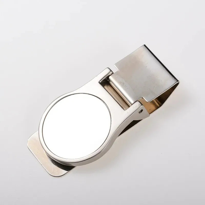 QOONG Custom Engraved Money Clip — Stainless Steel Cash Holder for Men