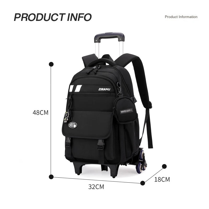 Children's Wheeled School Backpack — Rolling Trolley Bag for Students