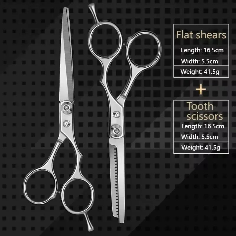 Professional Haircutting Scissors Set — 6 Inch Barber Cutting & Thinning Tools