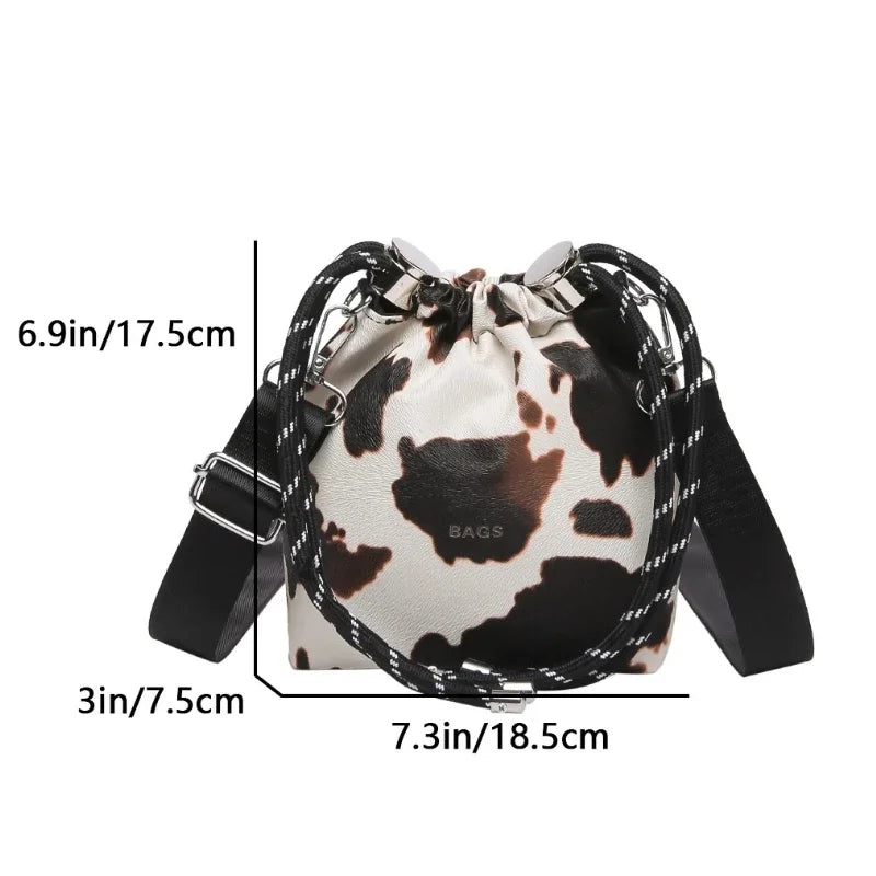 FUYAOZHISHANG Leopard Print Mini Bucket Bag — Stylish Crossbody Phone Purse