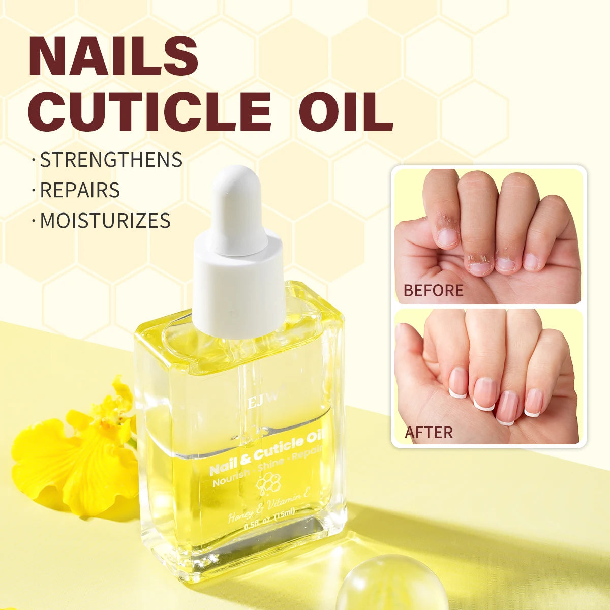 Vitamin E and Honey Cuticle Oil — Nail Repair and Moisturizing Treatment
