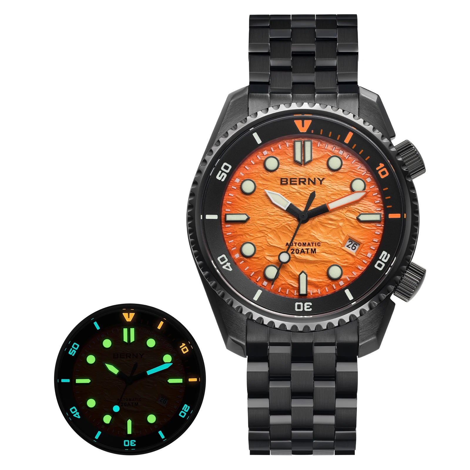 BERNY Automatic Diver Watch — Luxury Sapphire Crystal & 316L Steel