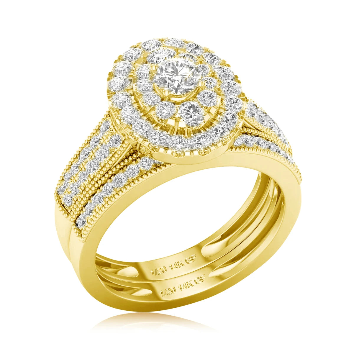 szjinao Moissanite Ring Set — 14K Gold Filled Stackable Bridal Jewelry