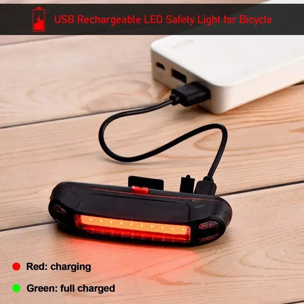 Ultra Bright USB Rechargeable Bike Tail Light — Waterproof LED Safety Lamp
