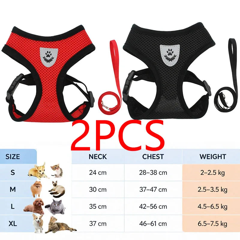 Anti-Escape Cat Harness and Leash Set — Reflective Pet Vest with Quick Release