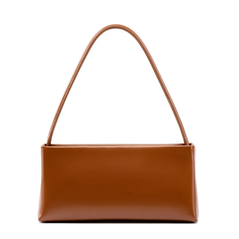 ZENCY Luxury Leather Shoulder Bag — Elegant Baguette Style Crossbody
