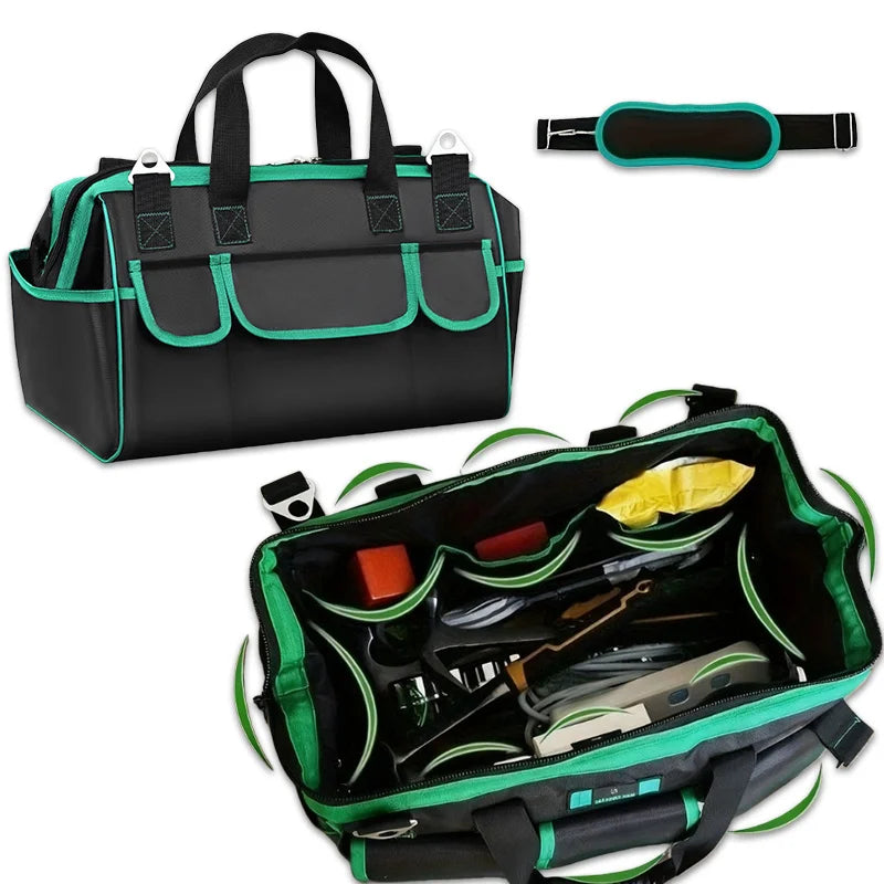 Heavy Duty Tool Bag Organizer — Wide Mouth Storage for Electricians