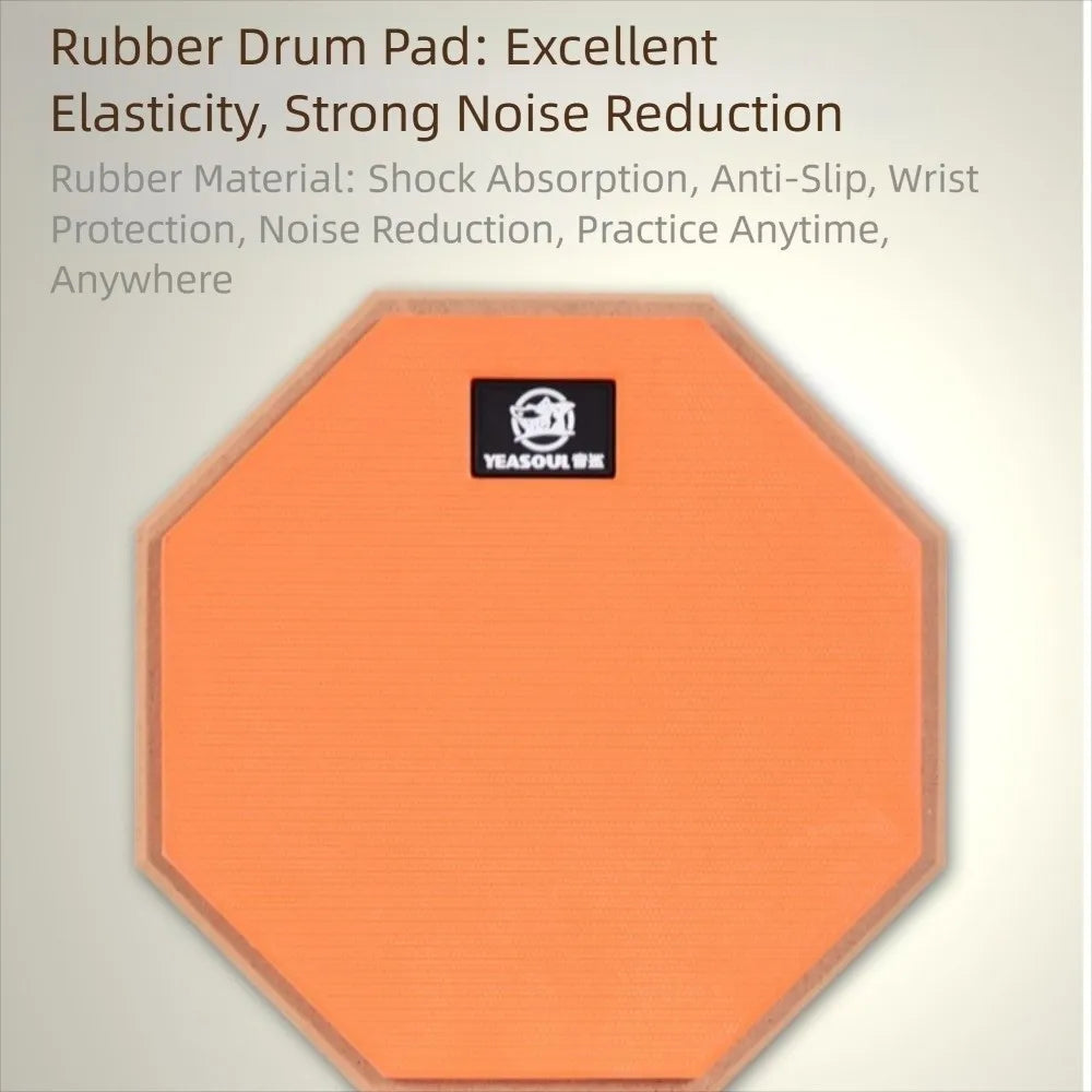 8-Inch Snare Drum Practice Pad — Shock-Absorbent Training Tool