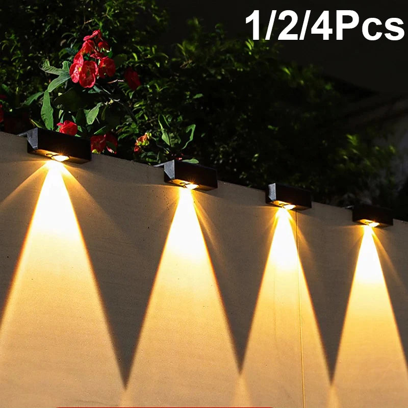 Solar Powered LED Wall Lamp — Waterproof Outdoor Garden Lighting