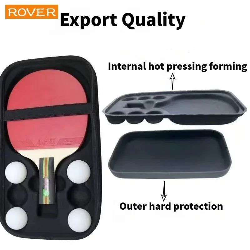 Hard Shell Ping Pong Paddle Case — Shockproof Table Tennis Storage Bag