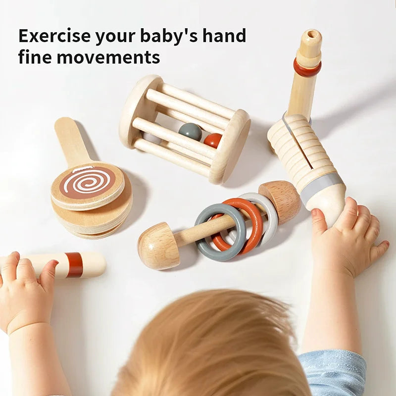 Brozebra Wooden Handheld Bell — Montessori Musical Percussion Toy