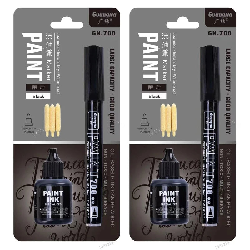 GN Metallic Paint Marker Pens — Permanent Oil-Based Art Set for DIY Crafts