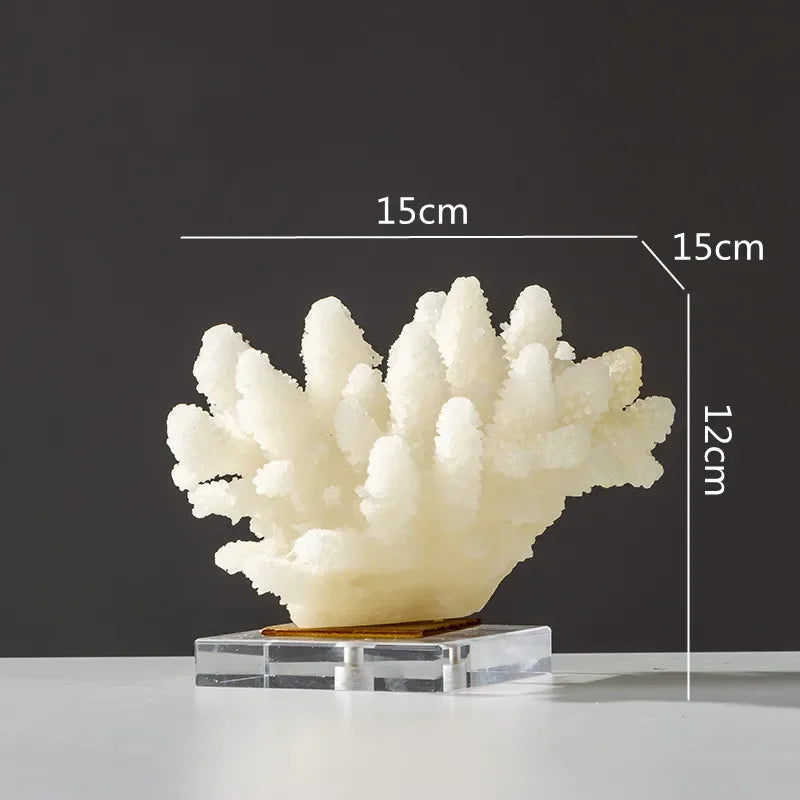 ZIZI FISH Resin Coral Sculpture — Decorative Hollow Crystal Ornament