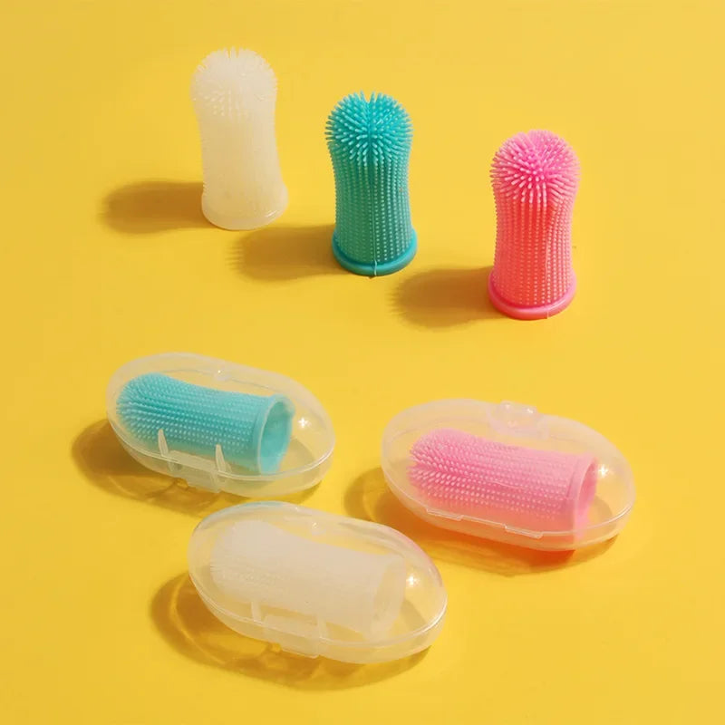 Silicone Pet Finger Toothbrush — Gentle Teeth Cleaning for Dogs and Cats