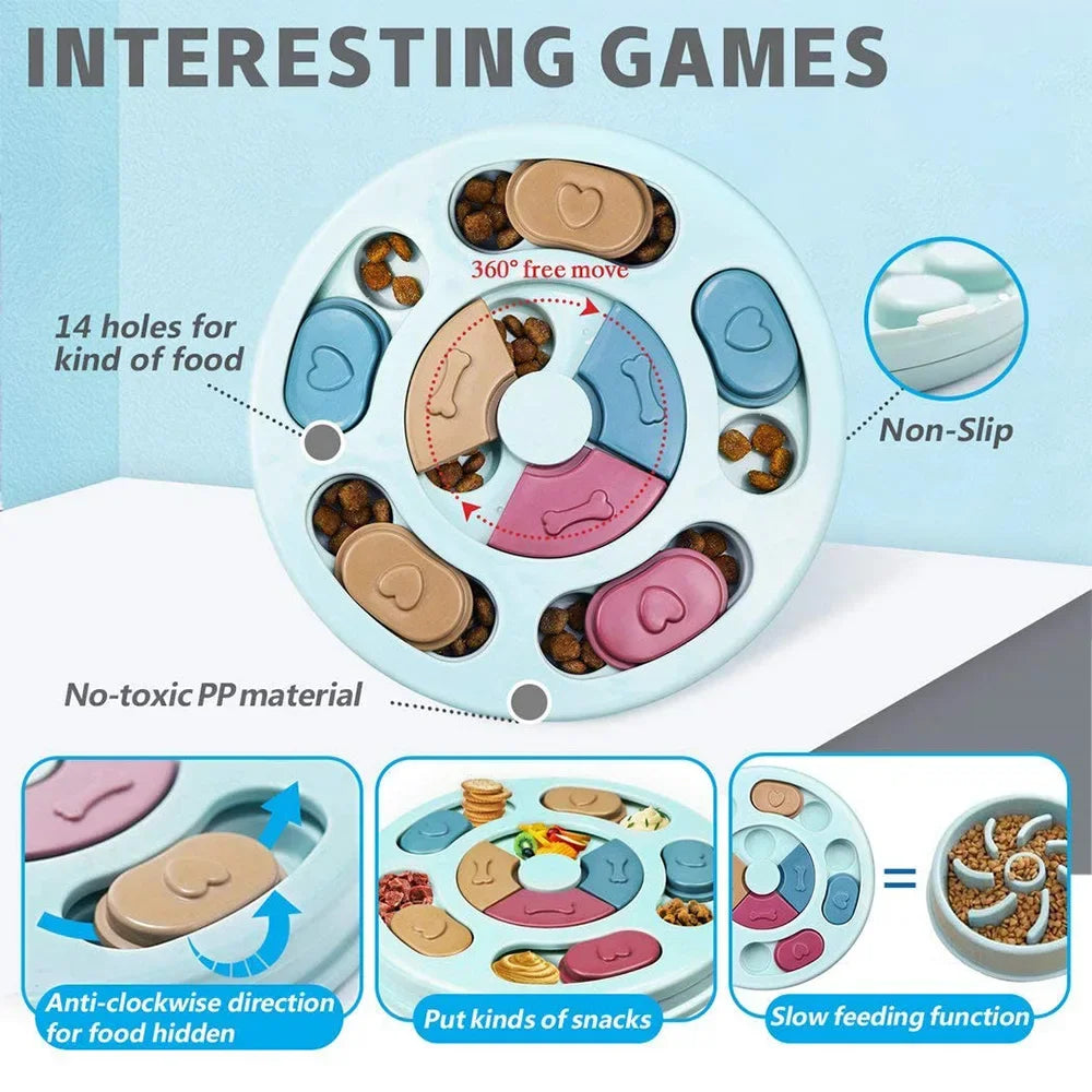Interactive Dog Puzzle Slow Feeder — IQ Boosting Food Dispenser Bowl