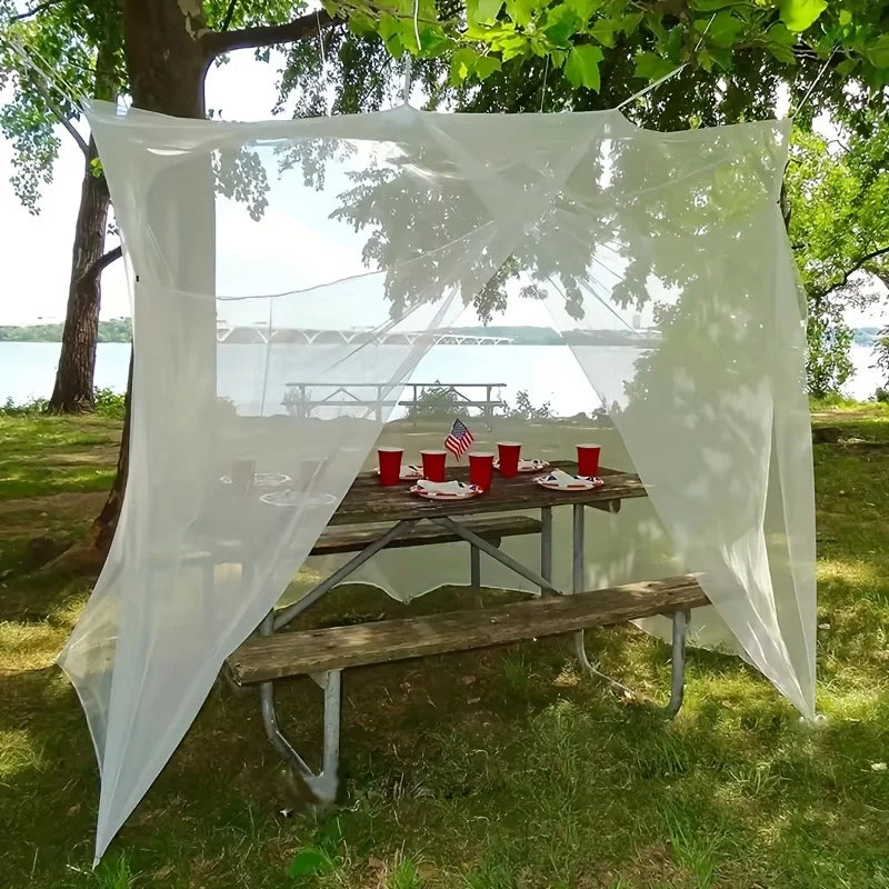 Large White Outdoor Mosquito Net — Breathable Insect Protection for Camping