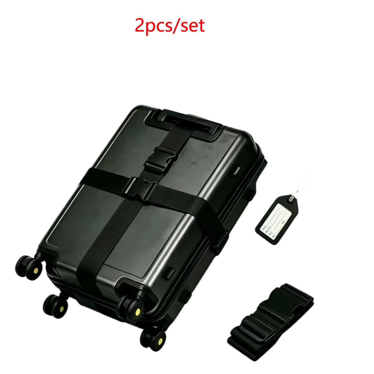 Luggage Security Set — Travel Strap and Identification Tag, 2-Piece Kit