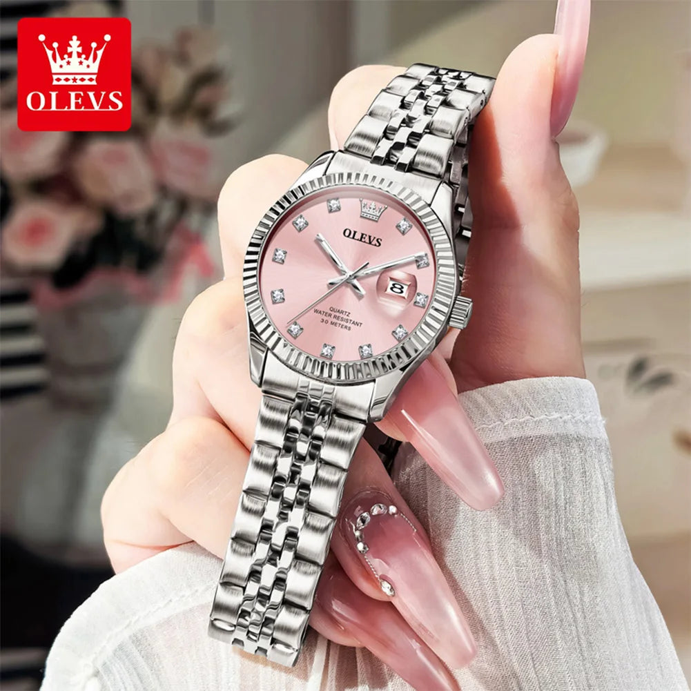 OLEVS Women's Elegant Quartz Watch — Stainless Steel Fashion Accessory
