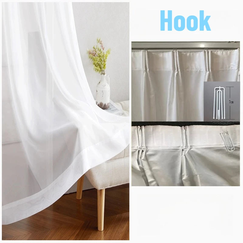 JESSANS White Tulle Wavy Curtains — Luxury Chiffon Sheer Voile for Home Decor
