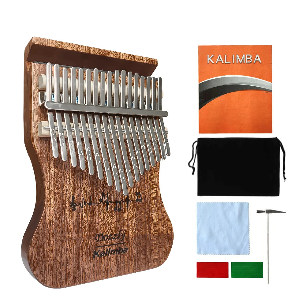 Dozzly 17 Keys Kalimba — Solid Wood Thumb Piano with Phone Holder