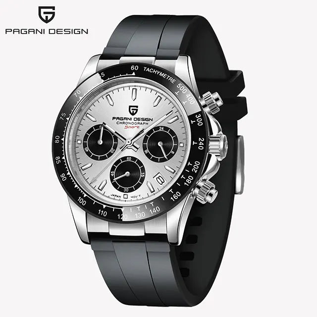 PAGANI DESIGN Men's Quartz Chronograph — Ceramic Bezel & Sapphire Glass Watch