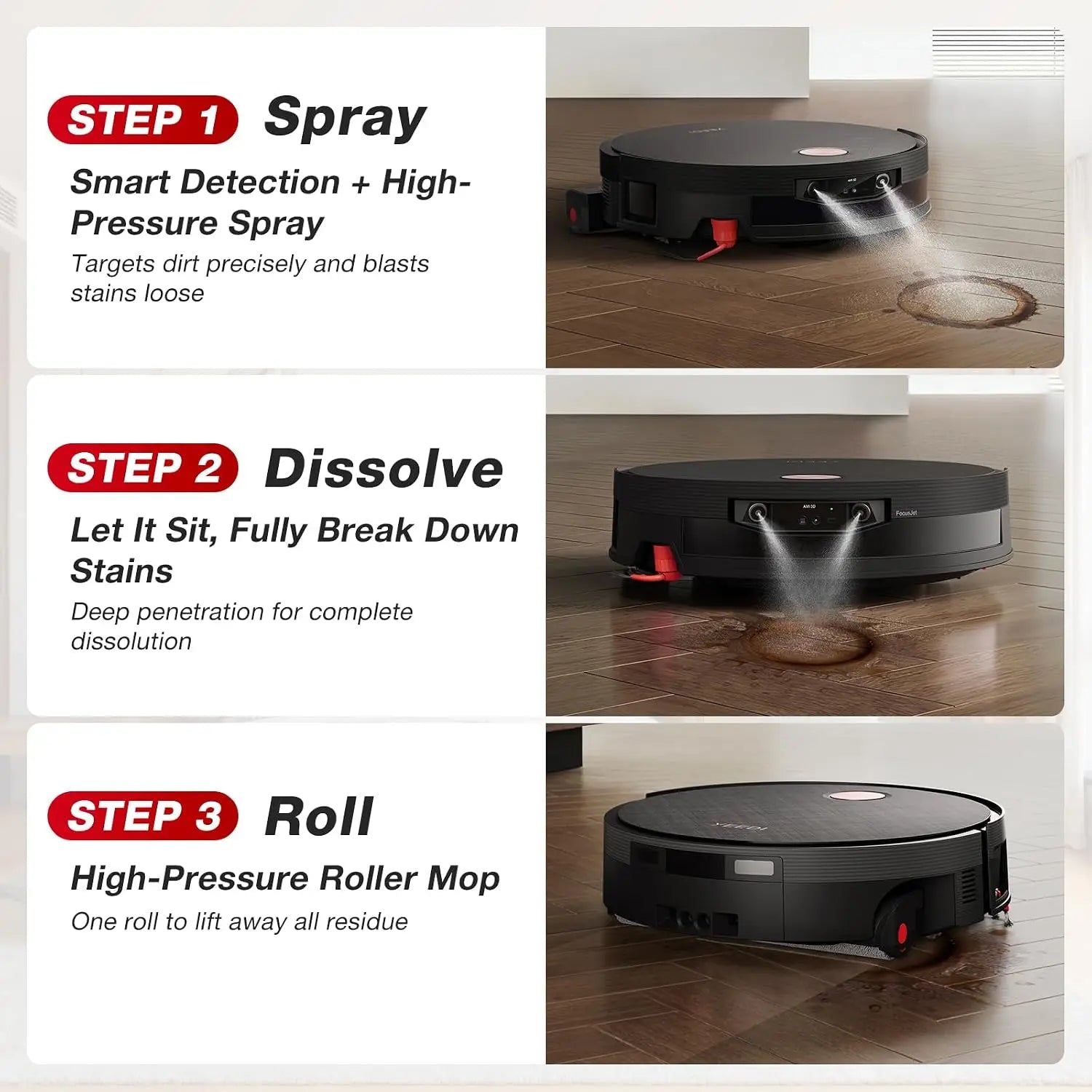MelodySusie Robot Vacuum — Advanced Pre-Spray Cleaning Floor Cleaner