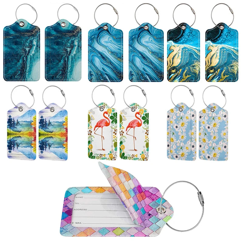 PU Leather Luggage Tag — Stylish Suitcase Identifier & ID Holder