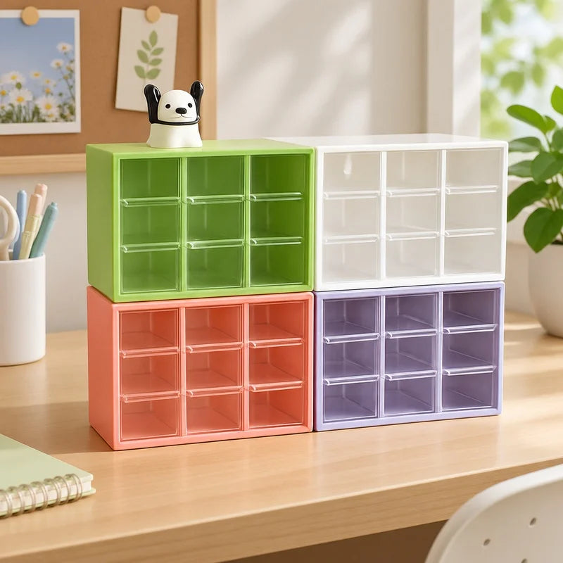 Clear Plastic Desk Organizer — Multi-Section Storage with Mini Drawers