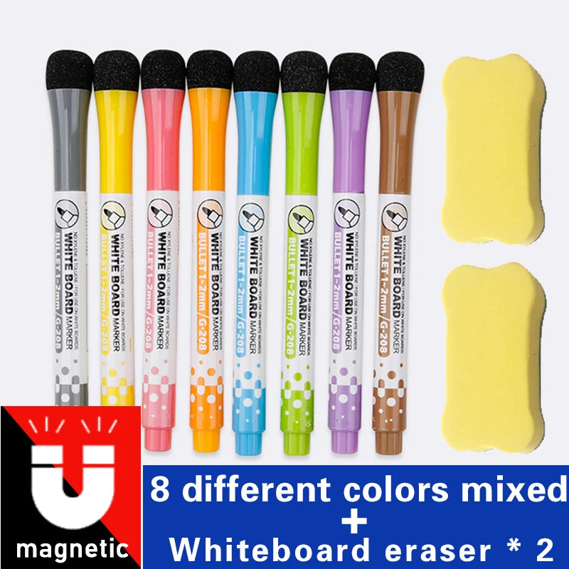 lqcrwoc Magnetic Whiteboard Markers — Erasable Dry Erase Pens for School & Home