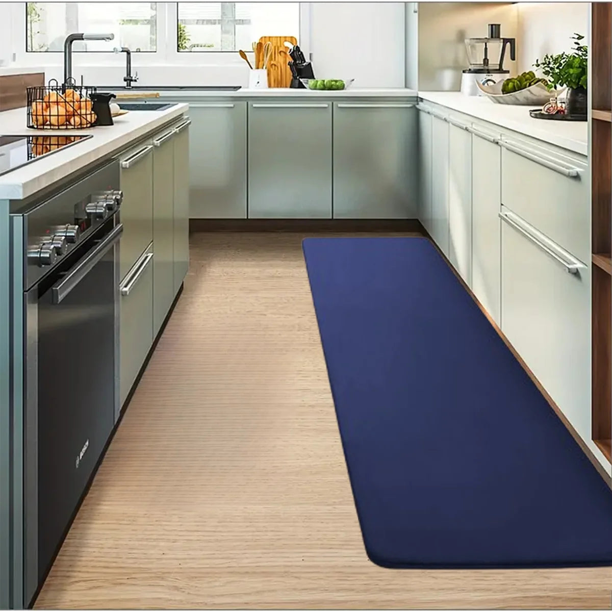 Thickened Flannel Kitchen Floor Mat — Non-Slip Absorbent Rug