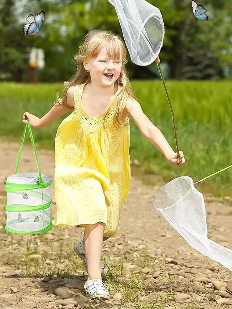 Foldable Butterfly Habitat — Mesh Insect Observation Cage for Caterpillars
