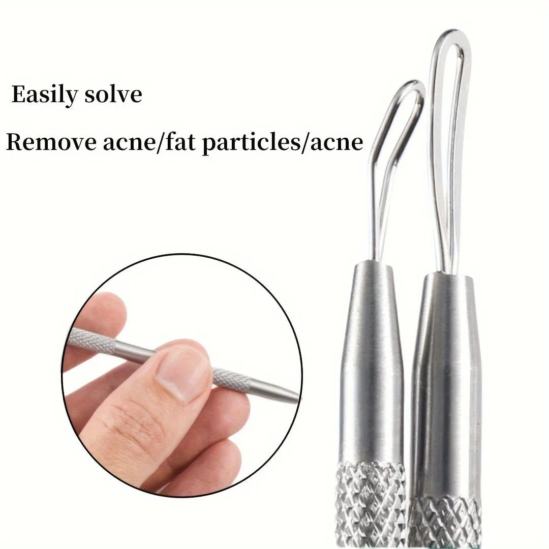 YJYIBEI Stainless Steel Blackhead Remover — Professional Blemish Extractor Tool