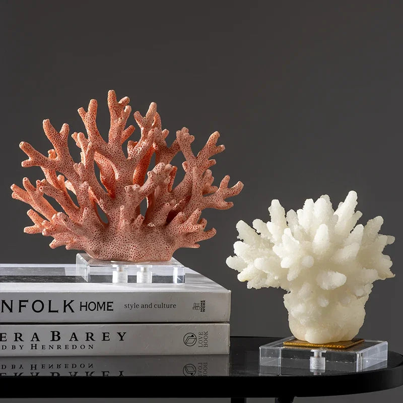 ZIZI FISH Resin Coral Sculpture — Decorative Hollow Crystal Ornament