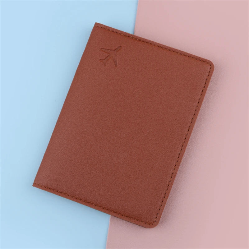 PU Leather Passport Cover — Slim Travel Wallet with Card Holders