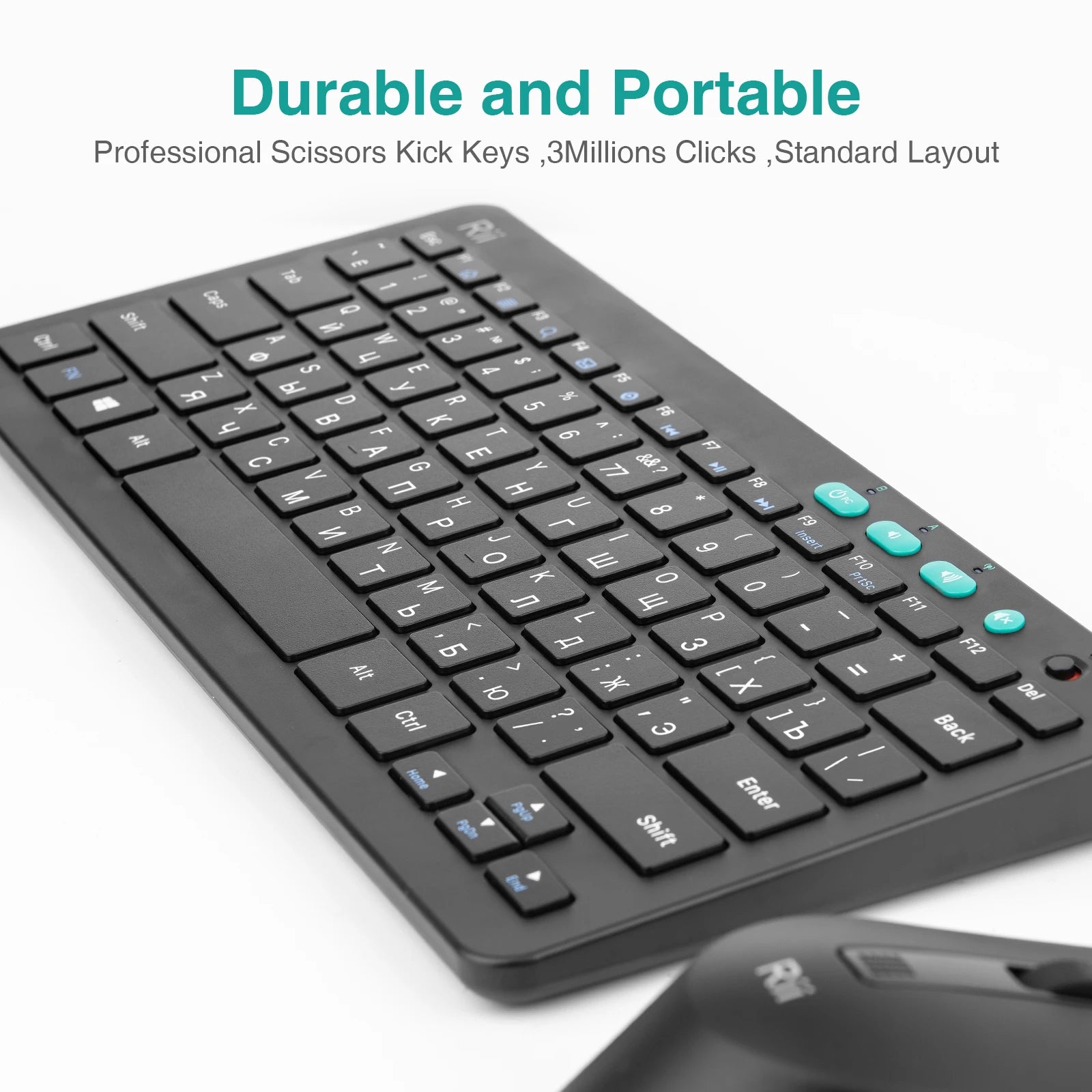 Rii RKM709 Wireless Keyboard and Mouse Combo — Multimedia Office Set