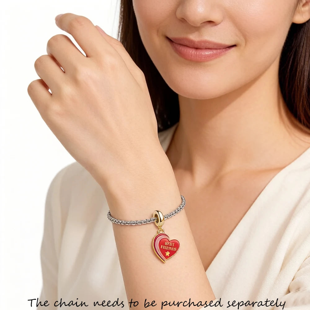 Thaddaeus Best Friend Heart Charm — Gold Plated 925 Sterling Silver Pendant