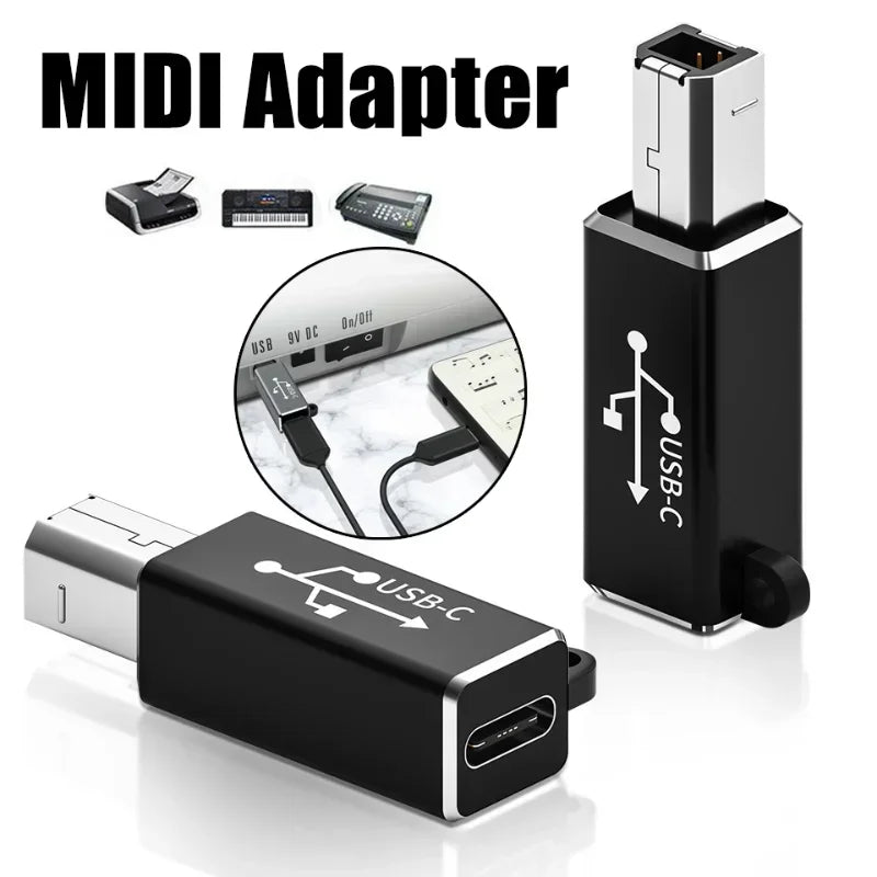 DUJU Type-C Female to USB-B Male Adapter — MIDI Controller Connector