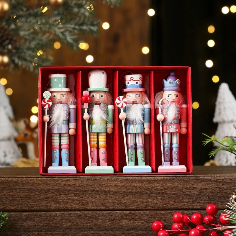 Nutcracker Soldier Ornaments — Decorative Wooden Pendants for Holiday Decor