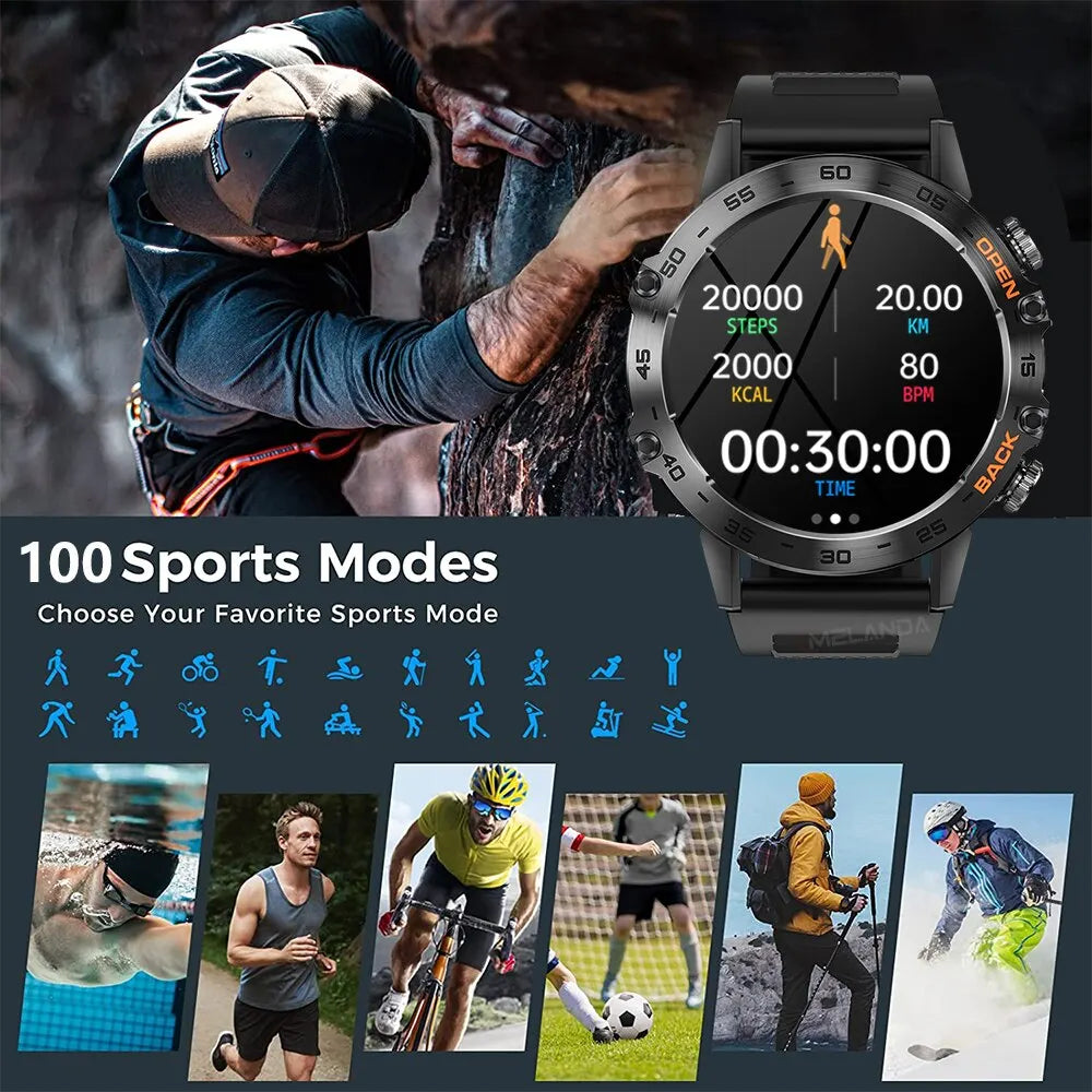 MEVADEN Luxury Men's Smart Watch — Bluetooth Calling & Fitness Tracker
