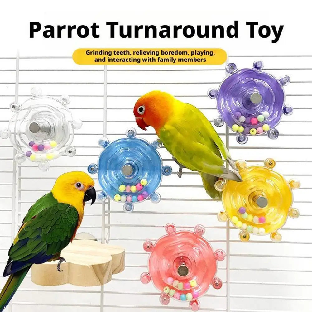 Interactive Bird Cage Toy — Rotating Treat Dispenser for Mental Stimulation