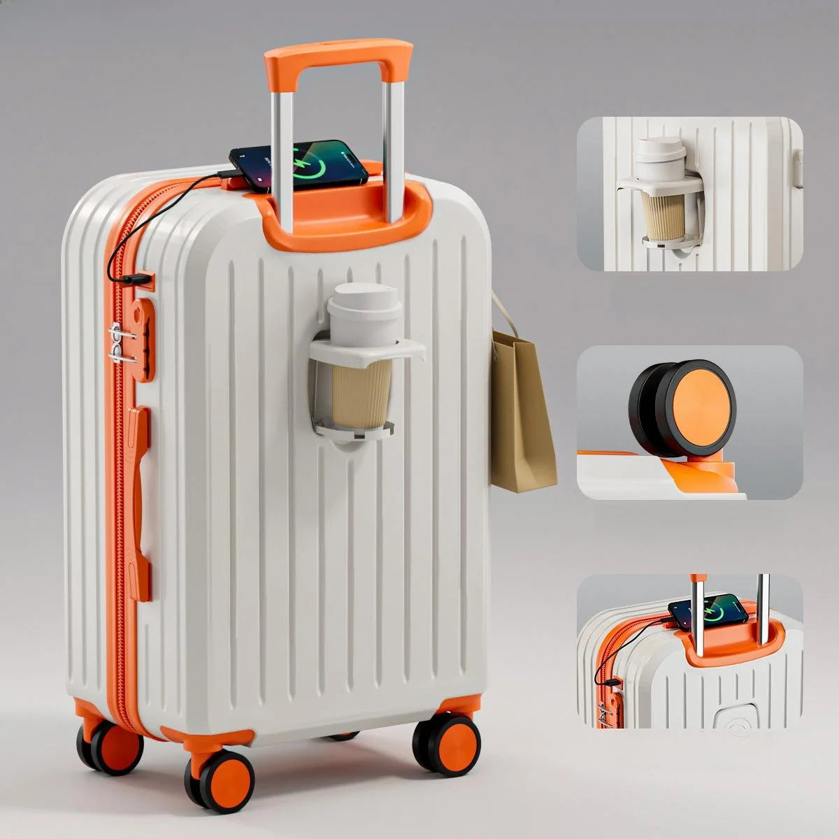 Durable ABS+PC Travel Suitcase — Silent Wheels & Password Lock