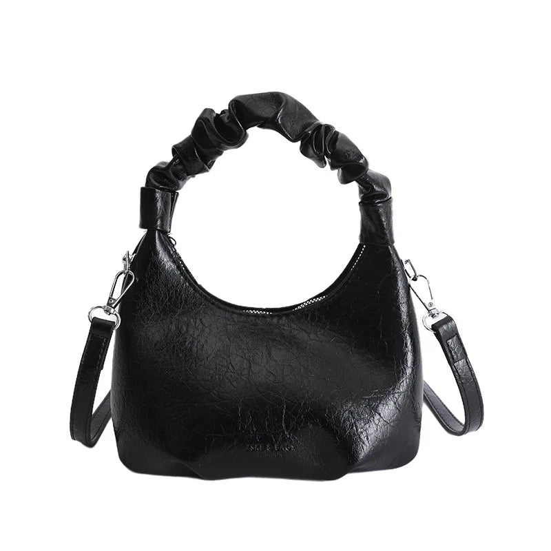miflame Women's Pleated Crossbody Bag — Chic Top Handle Shoulder Bag