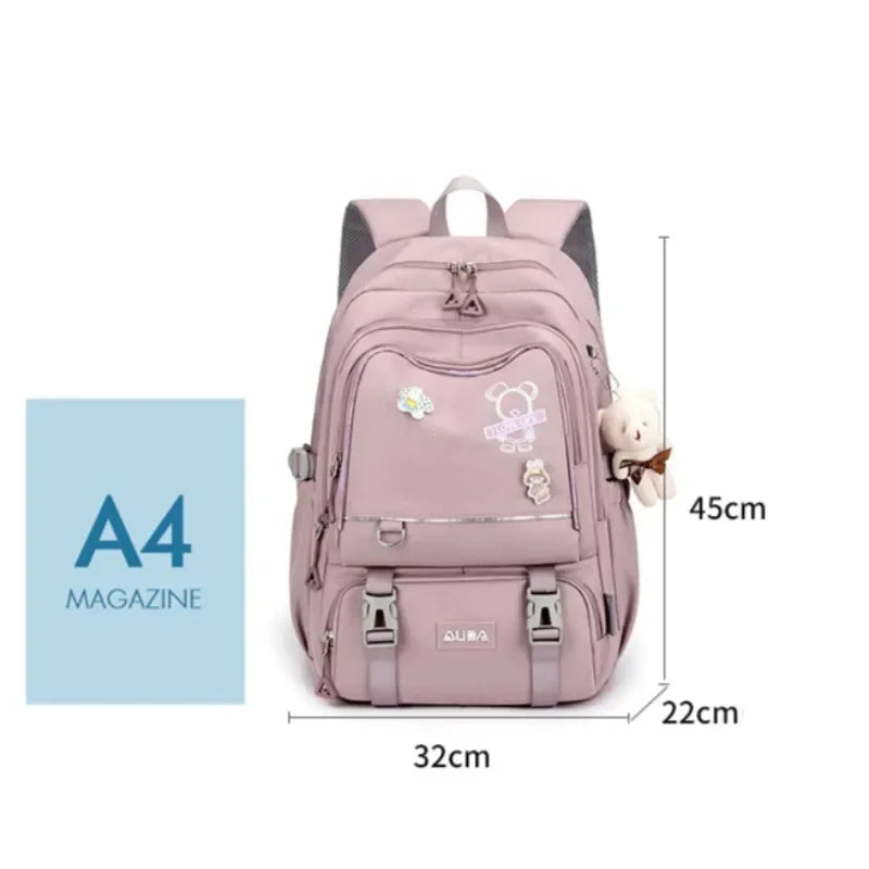 YIYUEQIANLI Kids School Backpack — Large Waterproof Book Bag for Girls