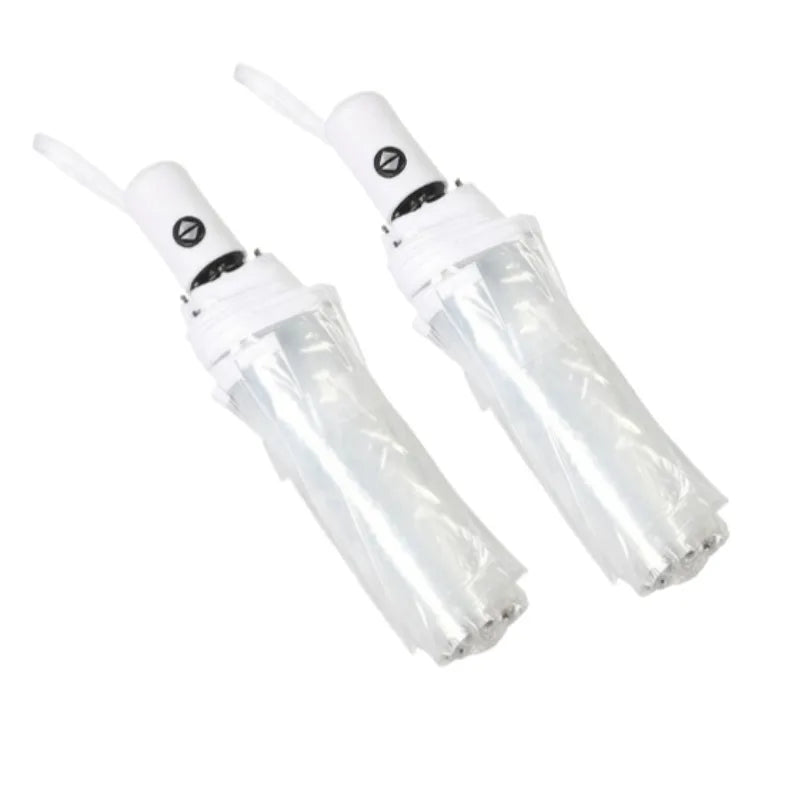 Automatic Transparent Folding Umbrella — Windproof 3-Fold Clear Canopy